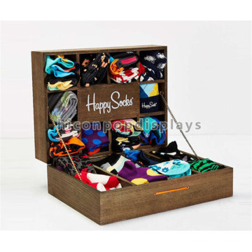 Kundenspezifische Schuhe Produkte Behälter Großhandel Custom Mdf oder Holz Socken Stoarge Display Case